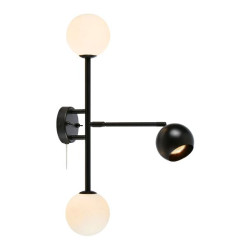 applique da parete markslojd beside g9-gu10 20w-7w ip20 nero-bianco