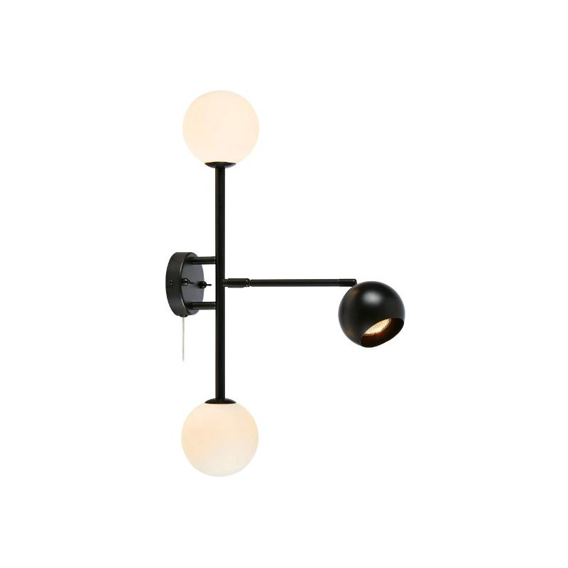 applique da parete markslojd beside g9-gu10 20w-7w ip20 nero-bianco