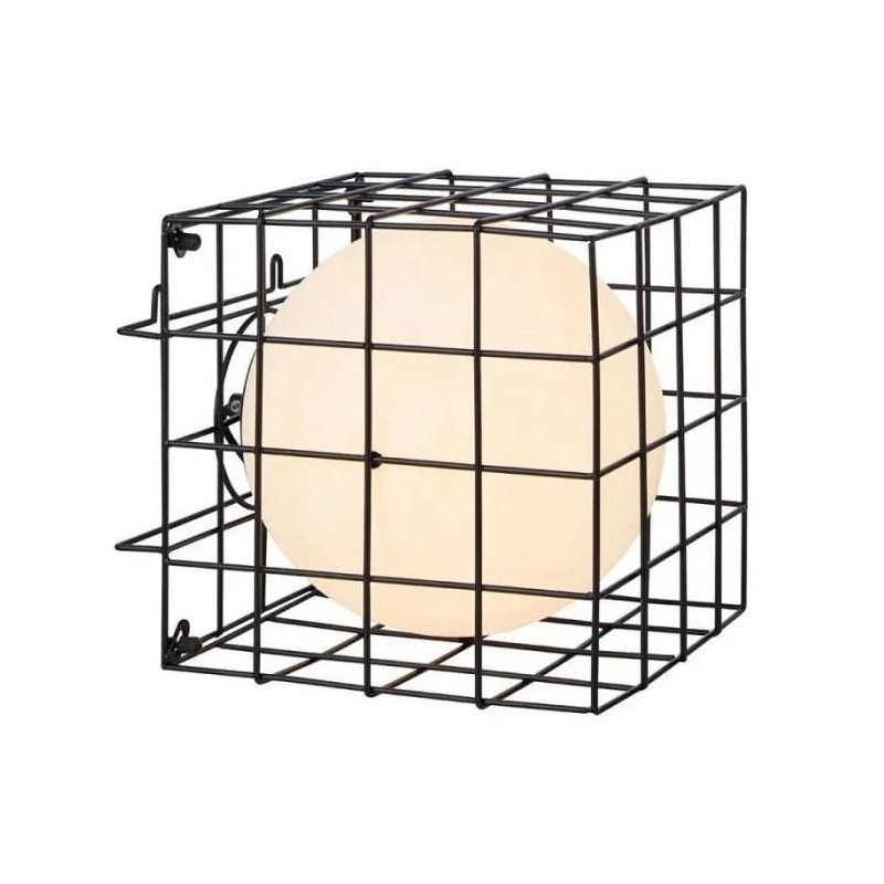 lampada da tavolo markslojd cage e14 40w bianco-nero [107382]