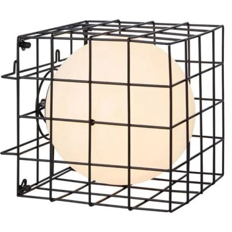 lampada da tavolo markslojd cage e14 40w bianco-nero [107382]