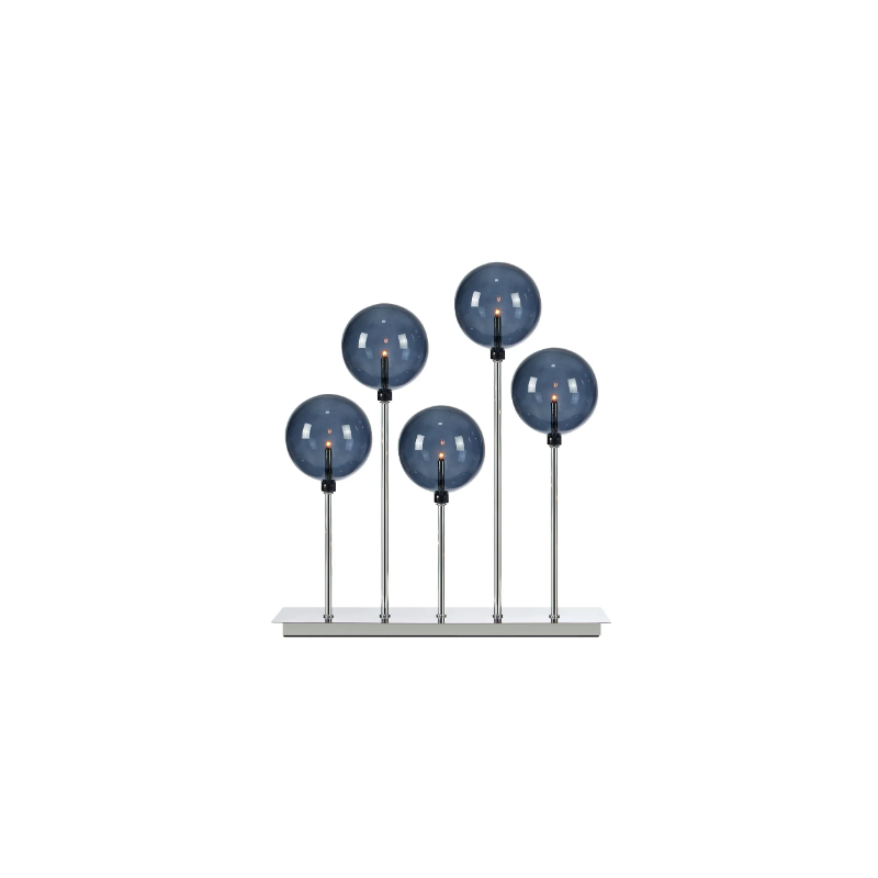 portacandele markslojd master e5 cromato vetro 8w ip20 5pz cromo/fumo