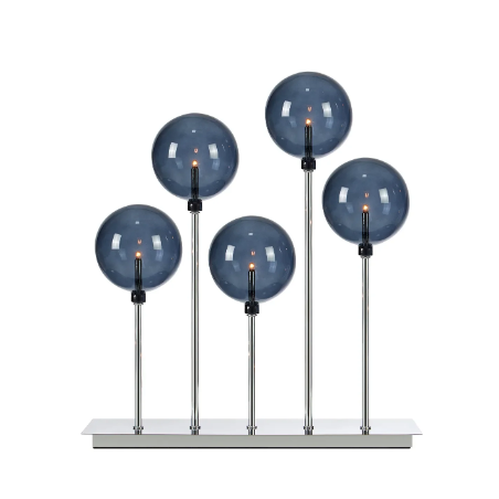 portacandele markslojd master e5 cromato vetro 8w ip20 5pz cromo/fumo