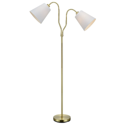 lampada da terra a led markslojd modena e27 ip20 40w 230v ottone/bianco