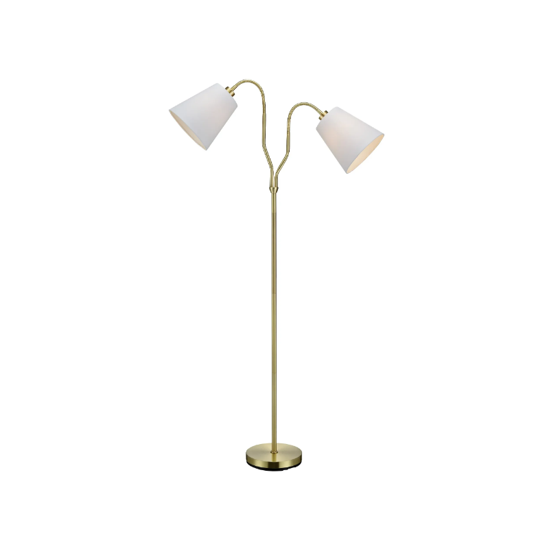 lampada da terra a led markslojd modena e27 ip20 40w 230v ottone/bianco