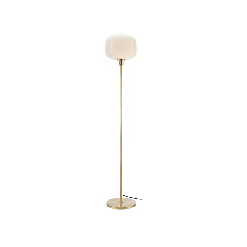 lampada da terra a led markslojd sober e27 ip20 230v 60w ottone spazzolato/bianco