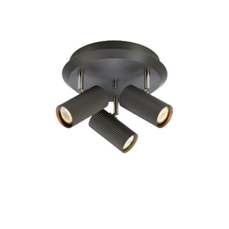 plafoniera markslojd costilla 3xgu10 7w ip20 grigio scuro [108471]