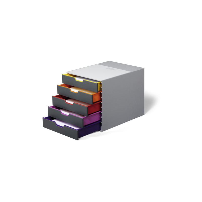 cassettiera da scrivania durable 5 cassetti varicolor [7605-27]