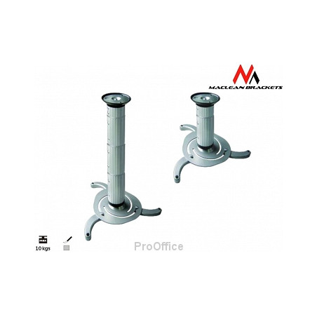 supporto videoproiettore maclean a soffitto 80x980mm 10kg argento