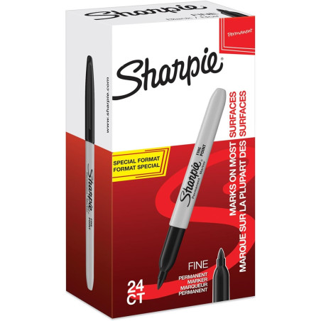 pennarelli neri indelebili sharpie confezione da 24 (20+4gratis)