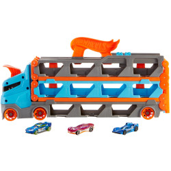 set da gioco mattel il camion trasportatore estensibile in pista