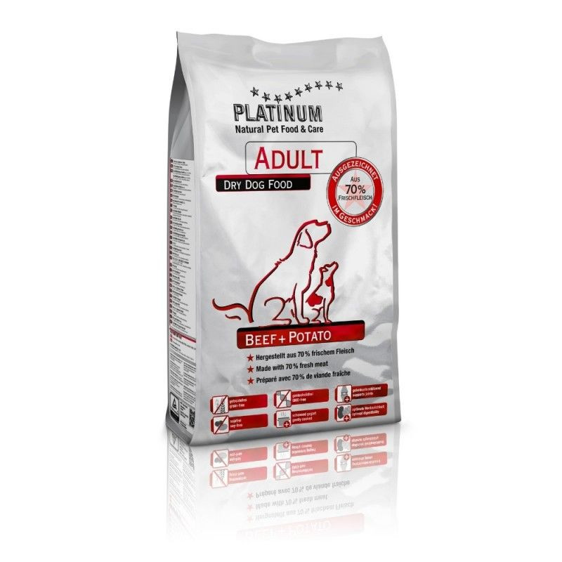 cibo secco per cani platinum adult manzo + patate 15kg