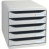 Cassettiera da scrivania exacompta 5 cassetti big box plus grigio