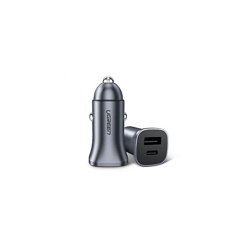 alimentatore da auto ugreen usb tipo c 24w grigio [72166]