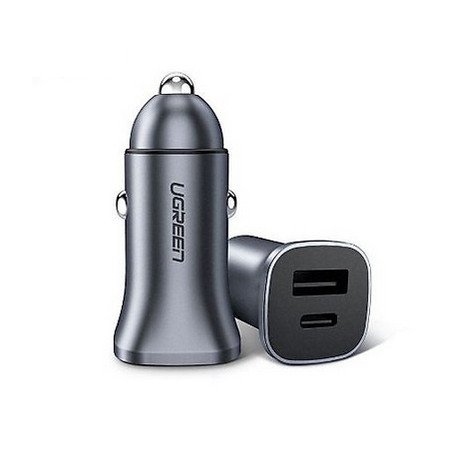 alimentatore da auto ugreen usb tipo c 24w grigio [72166]