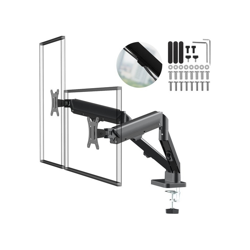 supporto monitor maclean mc-134 da tavolo per 2 schermi 17-32''