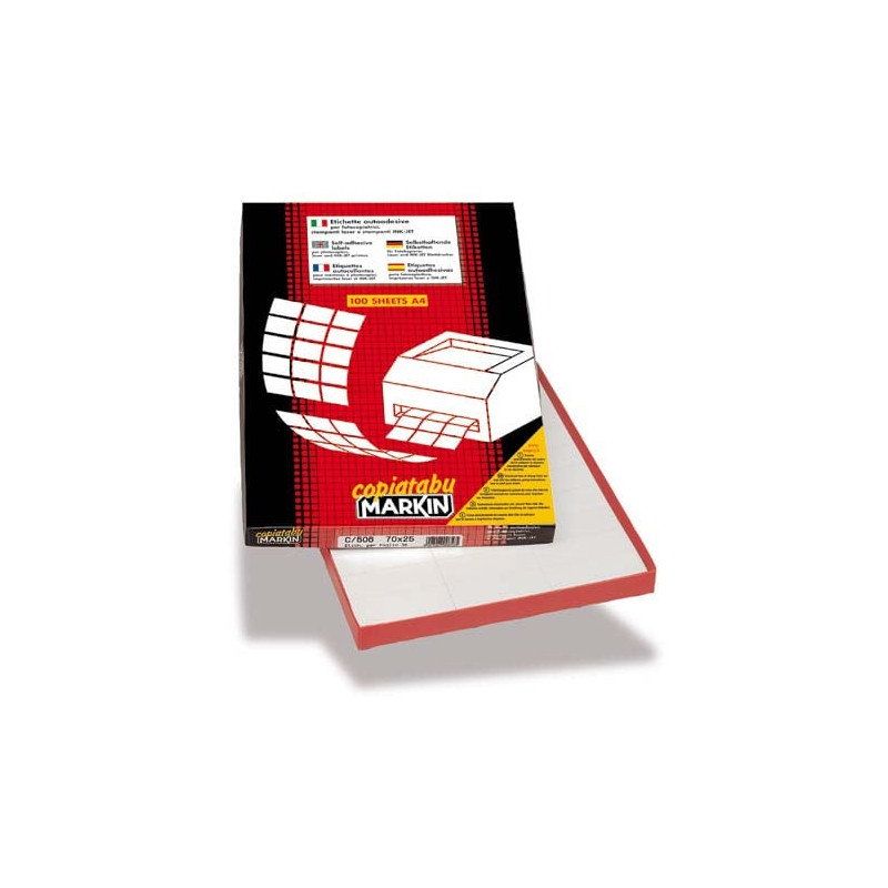 Etichette markin adesiva a/407 bianca 100 fogli a4 47,5x35mm angoli