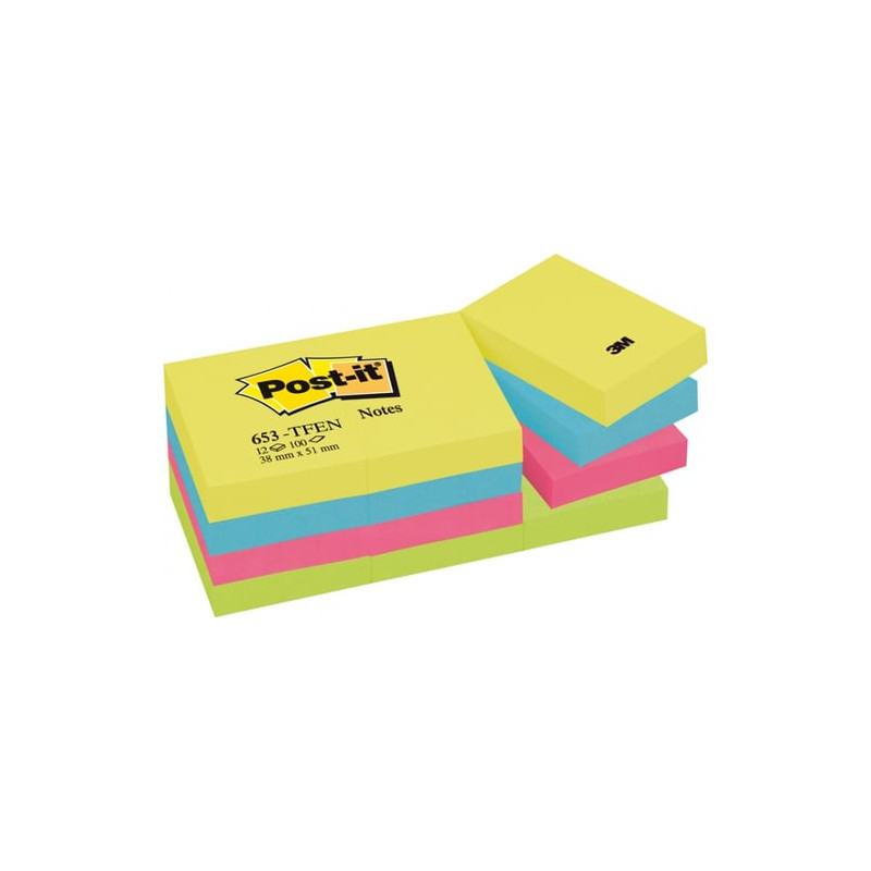 Blocco adesivo post-it 100fg 38x51mm 653-tfen energy 72gr