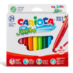 scatola 24 pennarelli jumbo lavabili colori assortiti carioca [40570]