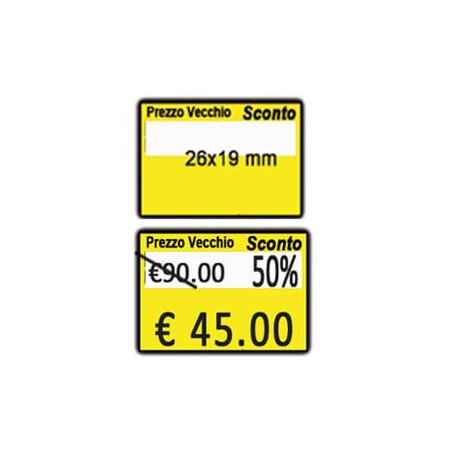 pack 10 rotoli 600 etich. 26x19mm "taglio prezzo..." giallo