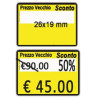 pack 10 rotoli 600 etich. 26x19mm "taglio prezzo..." giallo