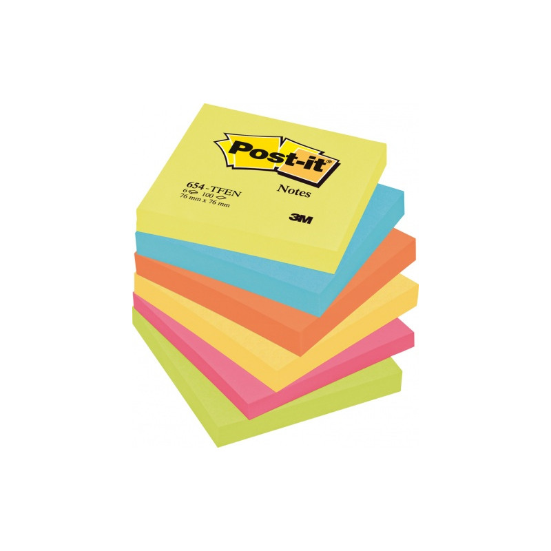 blocco adesivo post-it 100fg 76x76mm 654-tfen energy 72gr
