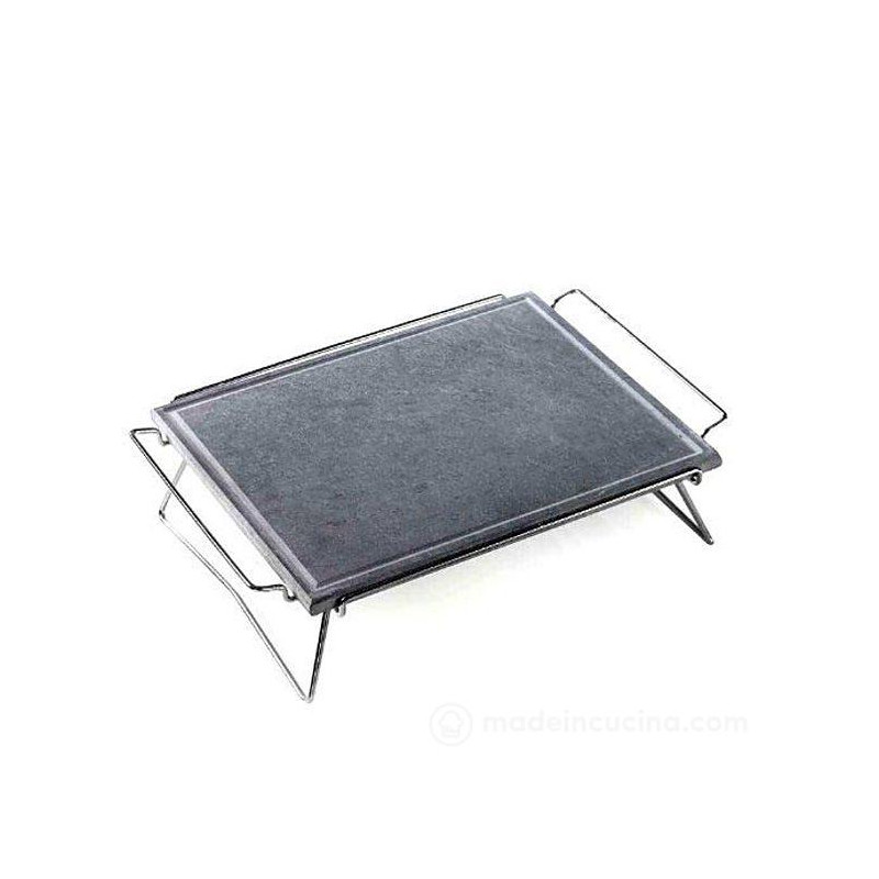 piastra ollare con supporto pieghevole ompagrill ds30/40sp