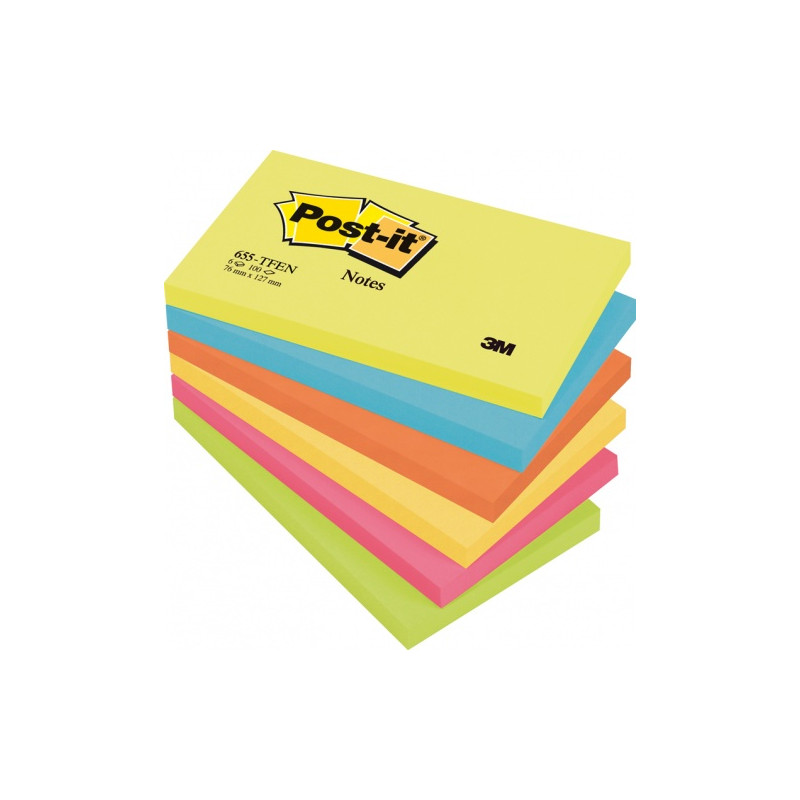 Blocco adesivo post-it 100fg 76x127mm 655-tfen energy 72gr