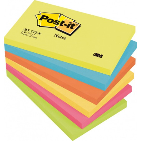 Blocco adesivo post-it 100fg 76x127mm 655-tfen energy 72gr