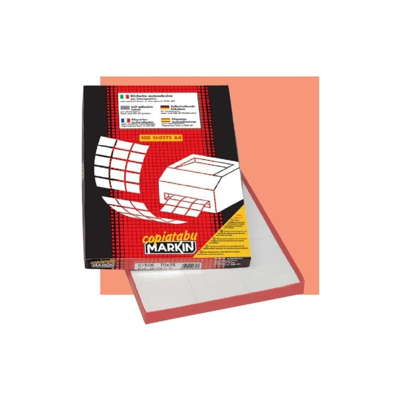 Etichette markin adesiva a/408 bianca 100 fogli a4 (24 etichette