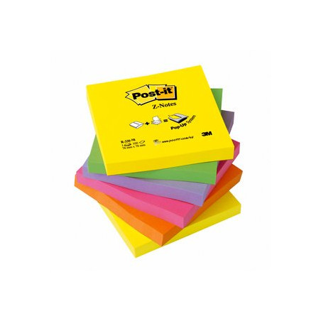 Blocco adesivo post-it 100fg super sticky z-notes 76x76mm