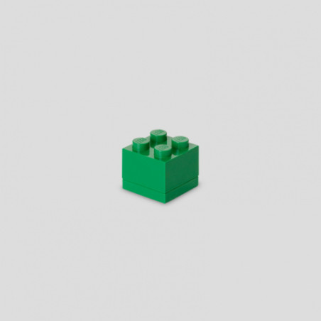 contenitore a mattoncino lego mini box con 4 inserti (verde scuro)