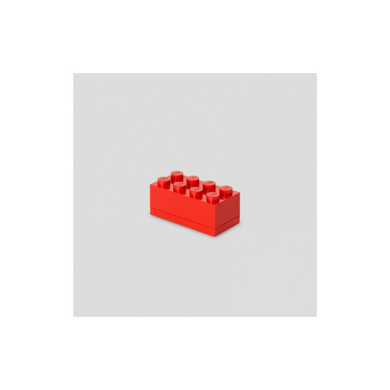 contenitore a mattoncino lego mini box con 8 inserti (rosso brillante)
