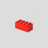 contenitore a mattoncino lego mini box con 8 inserti (rosso brillante)