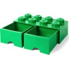 contenitore a mattoncino lego mini box con 8bottoni 2cassetto verde