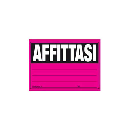 Cartello edipro affittasi 24x33cm colori ass giallo/verde/arancio/fuxia