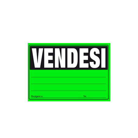 Cartello edipro vendesi 24x33cm colori ass giallo/verde/arancio/fuxia