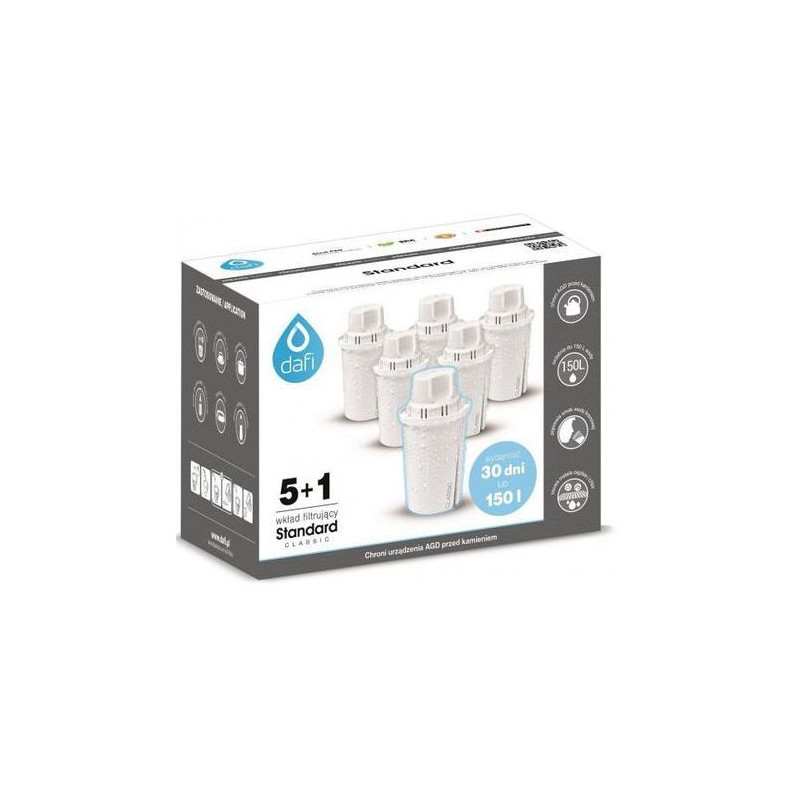 cartuccia filtro acqua dafi brita classic 5 + 1 bianco [00019]