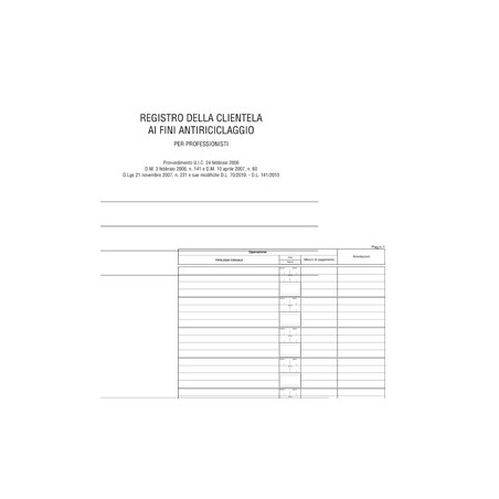 Registro edipro antiriciclaggio per professionisti 31x24cm 46 fogli
