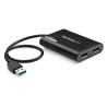 adattatore usb startech.com usb3.0 dual displayport 4k 60hz nero