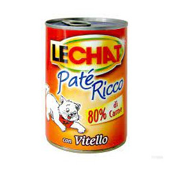 mangime umido monge lechat pate' ricco con vitello 400g