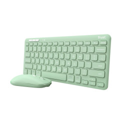 tastiera trust lyra wireless/bluetooth qwerty con mouse verde