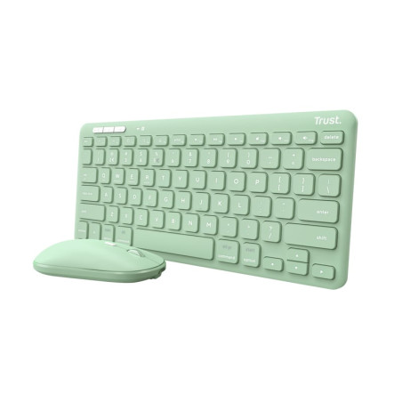 tastiera trust lyra wireless/bluetooth qwerty con mouse verde