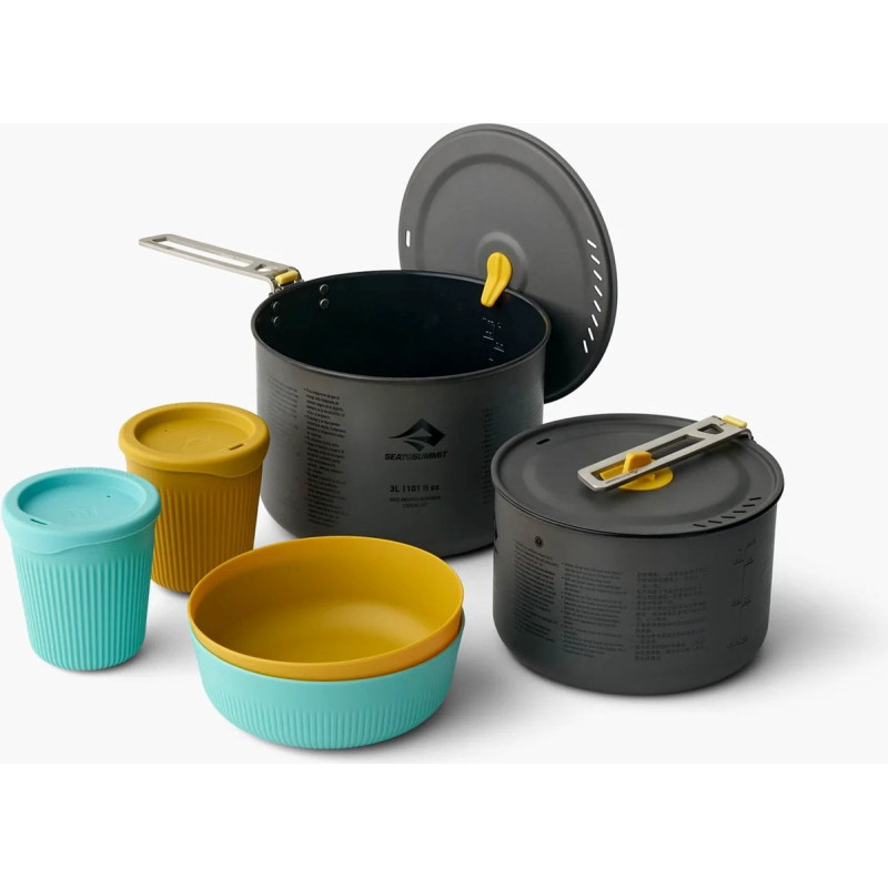 set di pentole sea to summit frontier per 2persone 2l/3l/tazze/ciotole