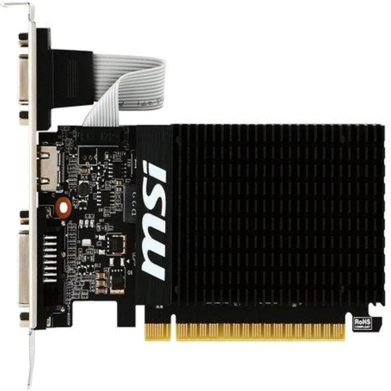 scheda video nvidia msi geforce gt 710 2gd3h lp 2gb gddr3 64bit nero