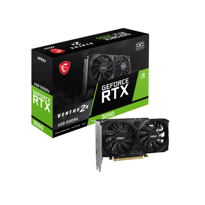 scheda video nvidia geforce rtx 3050 ventus 2x e oc 6gb pcie4.0 gddr6