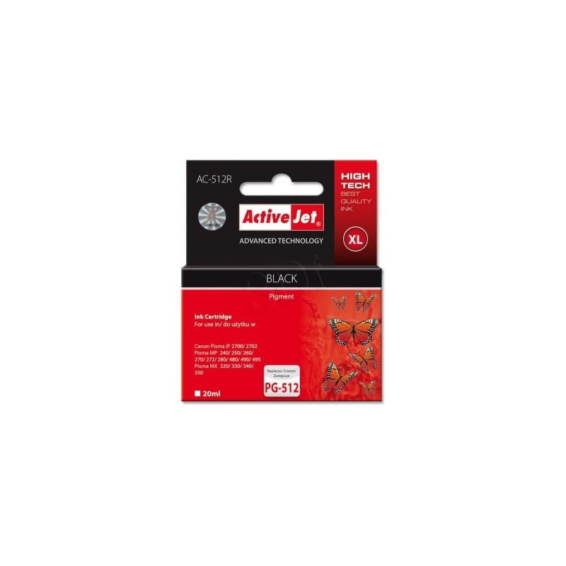 Cartuccia activejet ac-512r compatibile per canon pg-512
