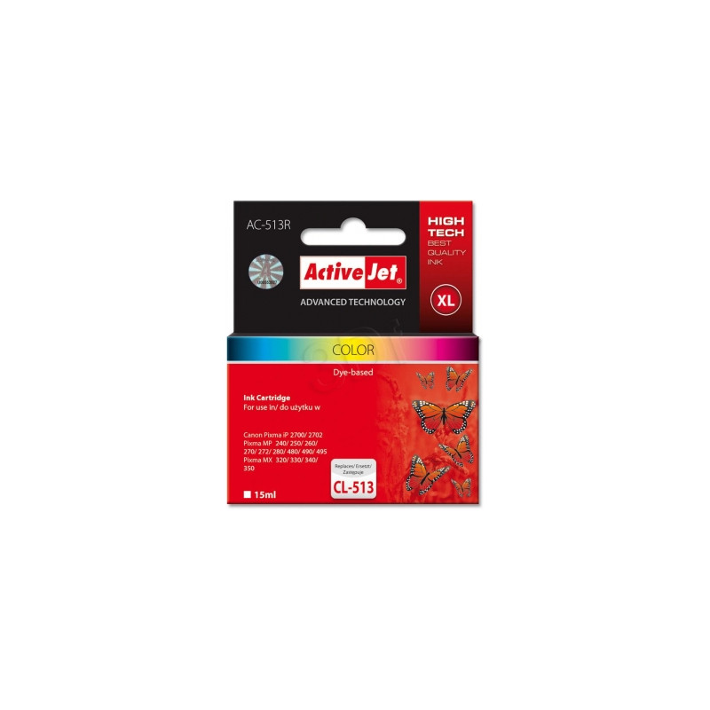 Cartuccia activejet ac-513r compatibile per canon cl-513