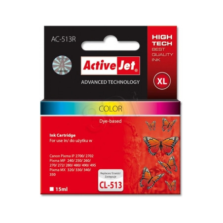 Cartuccia activejet ac-513r compatibile per canon cl-513