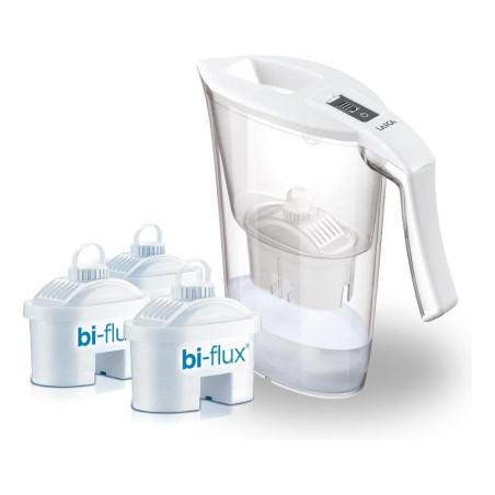 caraffa carmen 2.3l con 3 filtri bi-flux bianco/trasparente