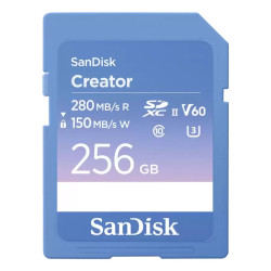 256gb scheda di memoria sd sandisk creator blu